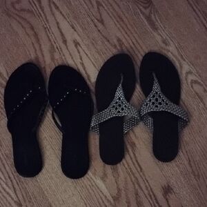 Casual Black and Silver Women's Sandals